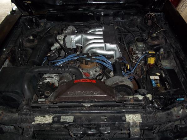 1988 Ford Mustang Fox Body 5.0L engine before removal.